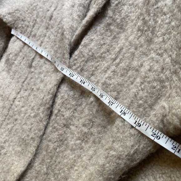 Classic Alpaca Clothing Tan-Beige Open Front Draped Cardigan Wool Lagenlook M - Picture 11 of 17